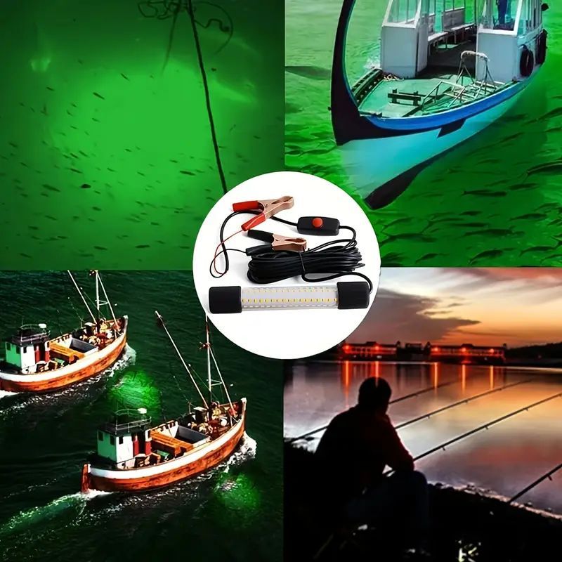 Underwater Fishing Night Light Outdoor Fishing Light 12V Fish Catching Lamp 108LED  Night Fishing Lure Delivery Without Battery