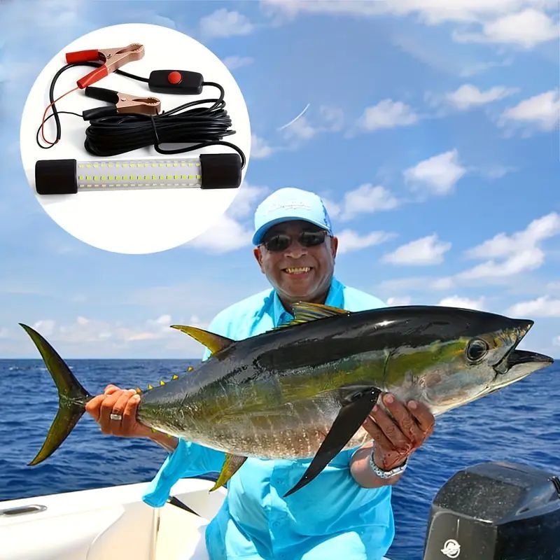 Underwater Fishing Night Light Outdoor Fishing Light 12V Fish Catching Lamp 108LED  Night Fishing Lure Delivery Without Battery