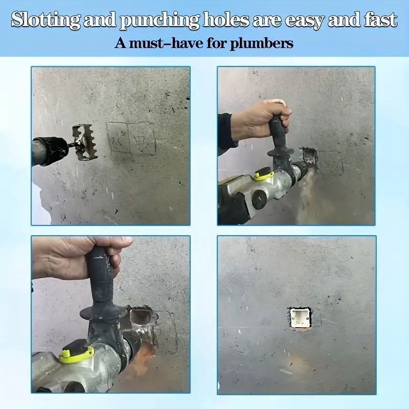 SDS-Plus Portable Square Wire Box Punch – Quick Wall Slot Cutter for Electrical Outlet & Switch Box Installation