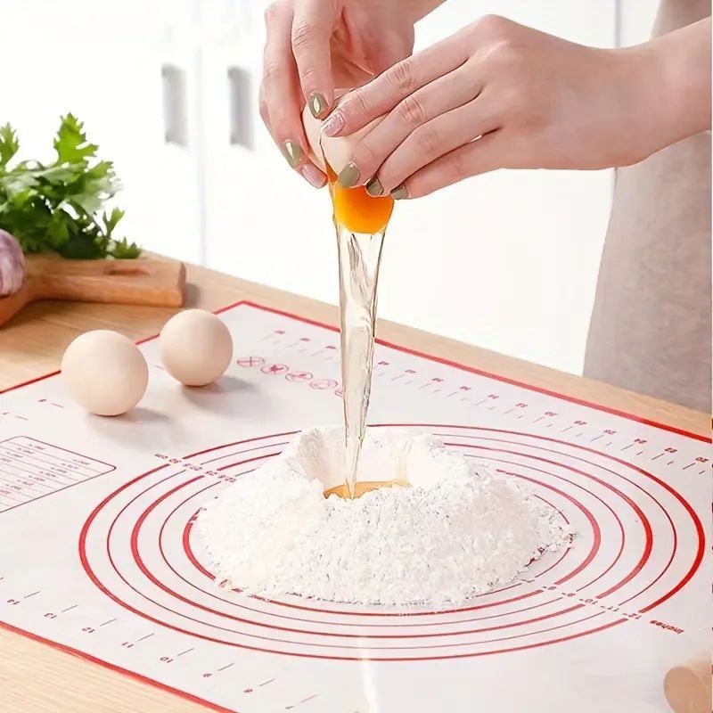 Non-Stick Silicone Baking Mat Pastry Mat with Measurements – Dough Kneading & Rolling Pad for Pastry, Pizza, Cookies