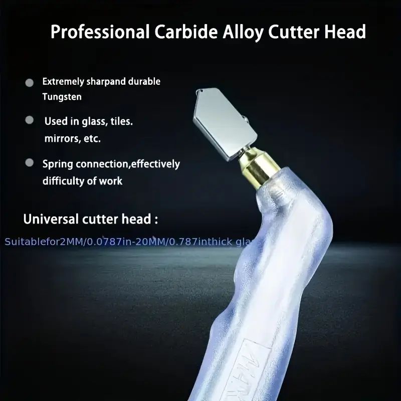 Pistol Grip Oil Feed Glass Cutter Tungsten Carbide Professional Oil-Fed Glass Cutter – Ergonomic Handle for Precise Glass Cutting