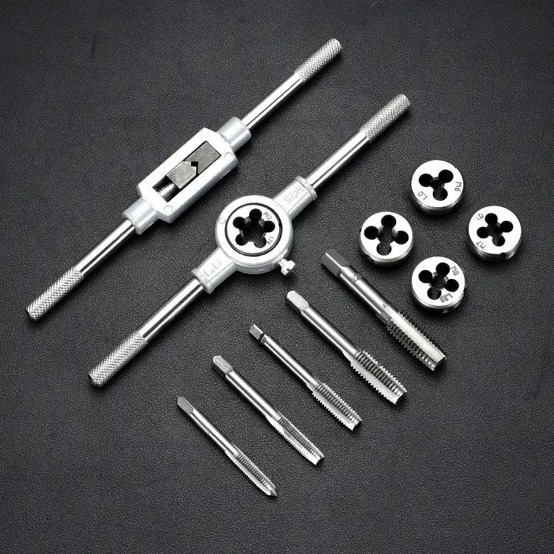 20-Piece Metric Tap and Die Set – M3–M12 Thread Cutting Tool Kit with Wrenches for Metal Repair & DIY