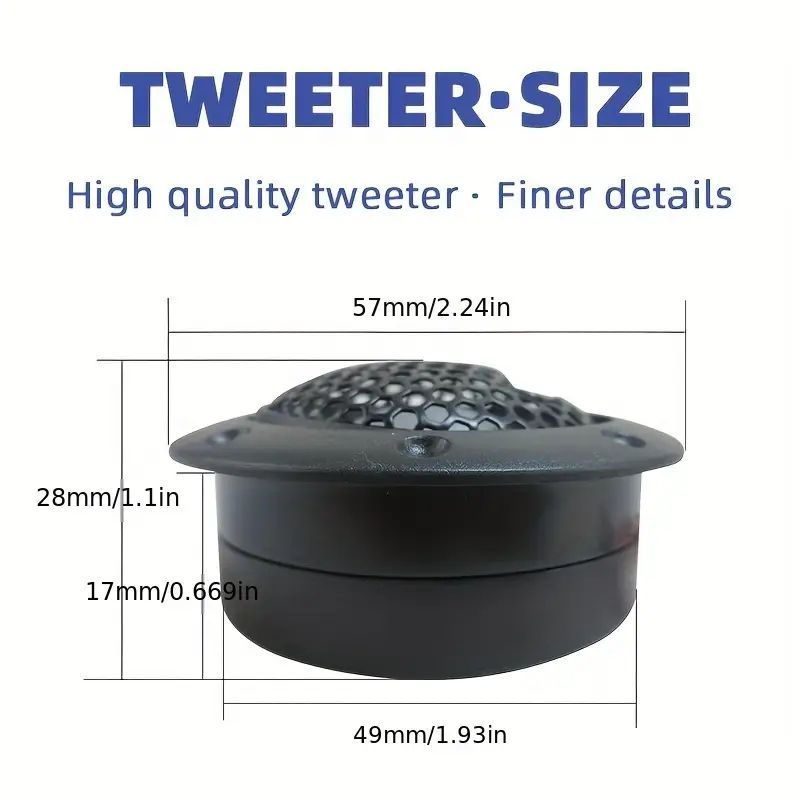 1" Car Tweeter Speaker Pair – 180W Peak Power with Capacitor, High-Frequency Dome Audio Speakers