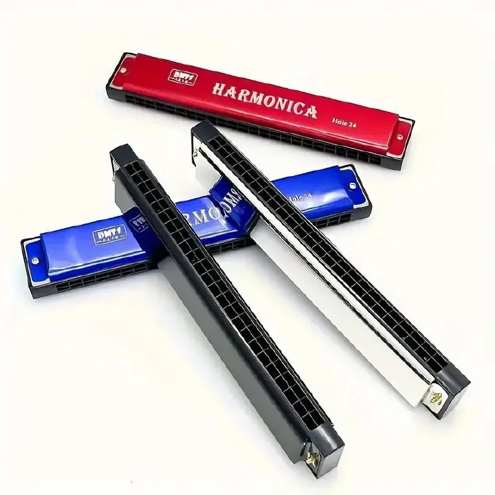 Premium 24-Hole Diatonic Harmonicas C Key Professional Mouth Organ for Music Learning & Performance
