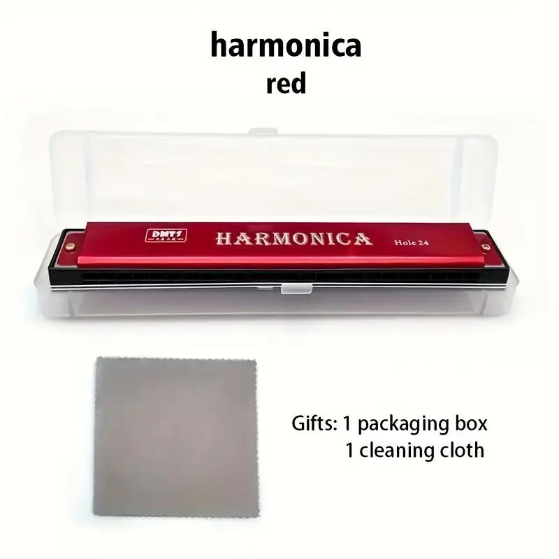 Premium 24-Hole Diatonic Harmonicas C Key Professional Mouth Organ for Music Learning & Performance