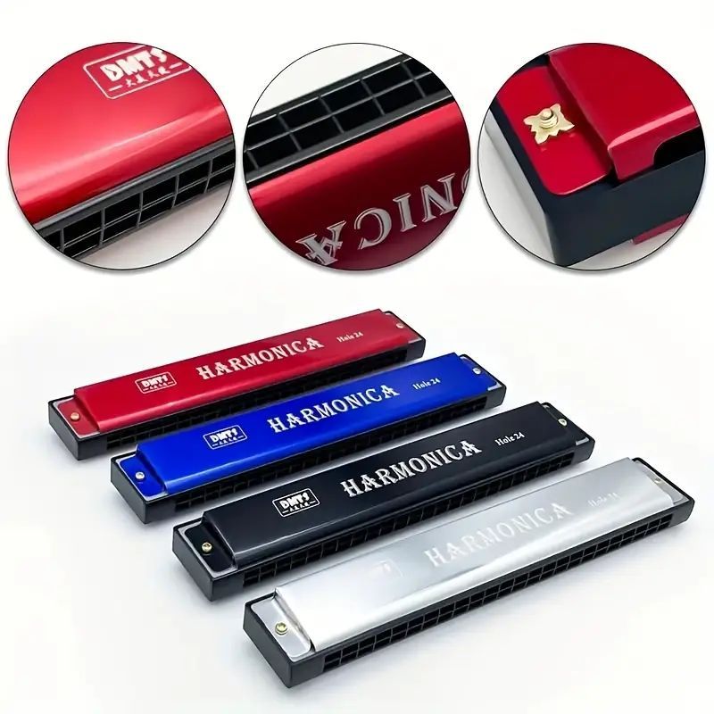 Premium 24-Hole Diatonic Harmonicas C Key Professional Mouth Organ for Music Learning & Performance