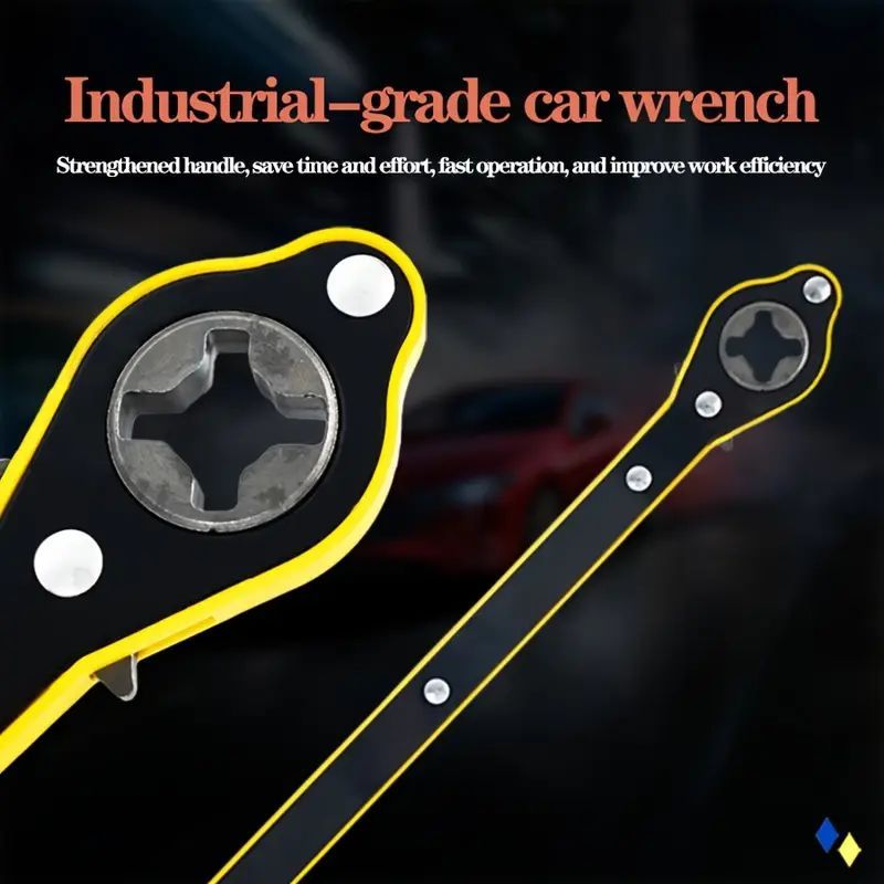 Labor-Saving Jack Wrench Ratcheting Wrench Ratchet Spanner - Ergonomic Tire Iron Lug Nut Wrench Tool for Car Tire Change Emergency Roadside Kit