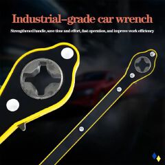 Labor-Saving Jack Wrench Ratcheting Wrench Ratchet Spanner - Ergonomic Tire Iron Lug Nut Wrench Tool for Car Tire Change Emergency Roadside Kit