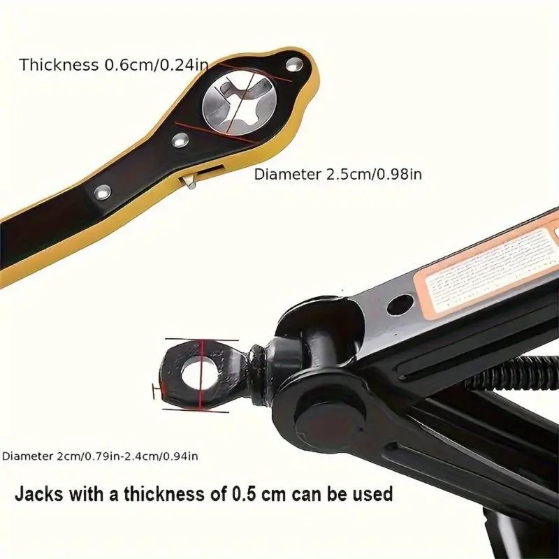 Labor-Saving Jack Wrench Ratcheting Wrench Ratchet Spanner - Ergonomic Tire Iron Lug Nut Wrench Tool for Car Tire Change Emergency Roadside Kit