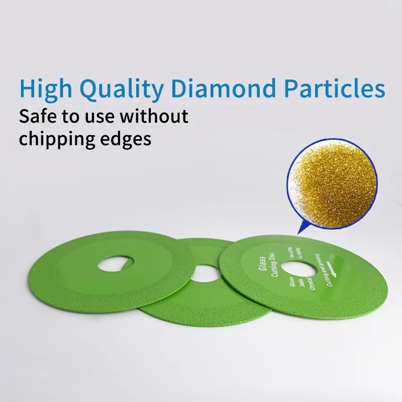 3 pcs Diamond Glass Tile Cutting Disc Blade - No Chipping Professional Cutting Wheel for Angle Grinder Saw Blade Wheel Glass Ceramic Cutting and Grinding for Jade, Crystal, Bottles