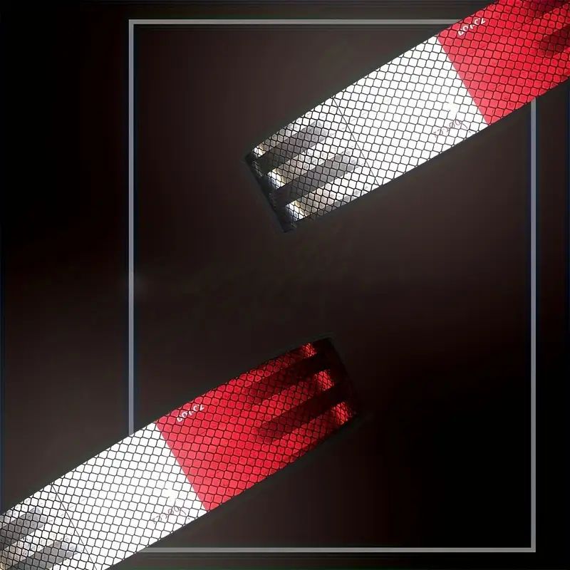 DOT Approved Red White Reflective Safety Tape - Vehicle Conspicuity Tape for Trucks Trailers Emergency Vehicles - High Visibility Honeycomb Pattern