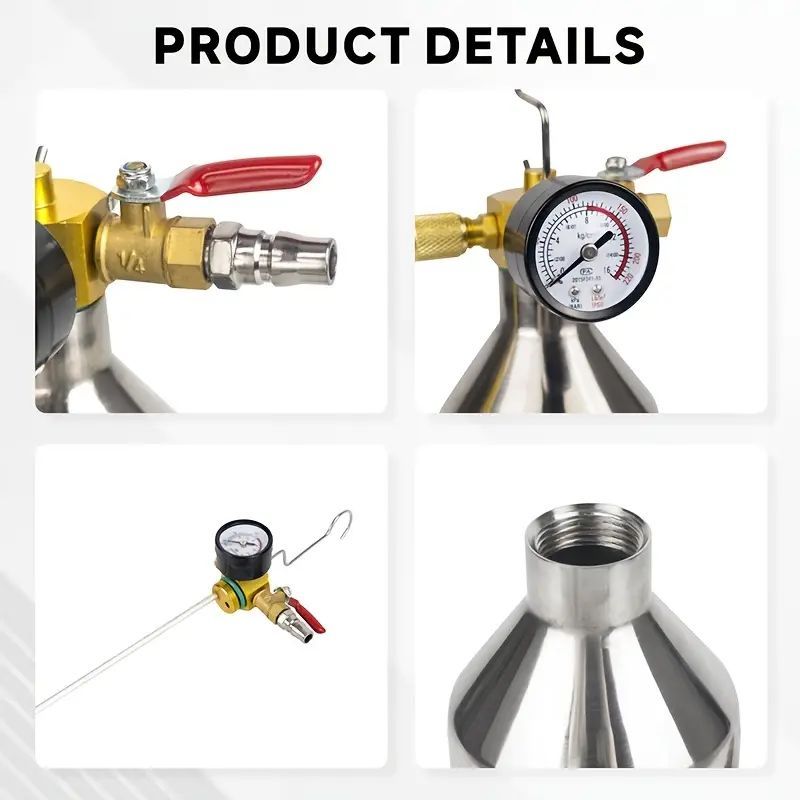 Professional A/C Flush Kit A/C System Flushing Tool - Air Conditioning Fush Canister Automotive Air Conditioning System Cleaning Tool with Pressure Canister & Hose