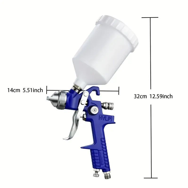 HVLP Paint Spray Gun Kit - Multi-Size Nozzles for Car, Furniture & Wall Painting - 3 Nozzle Sizes (1.4/1.7/2.0mm) - Perfect for Car Painting & Refinishing