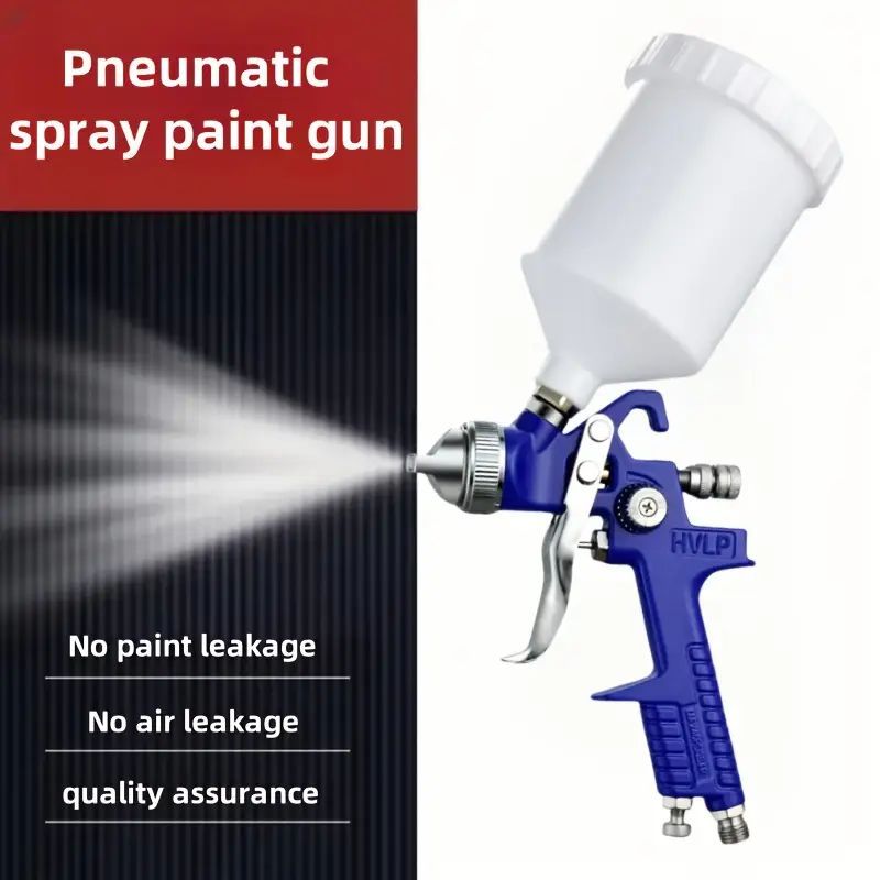 HVLP Paint Spray Gun Kit - Multi-Size Nozzles for Car, Furniture & Wall Painting - 3 Nozzle Sizes (1.4/1.7/2.0mm) - Perfect for Car Painting & Refinishing