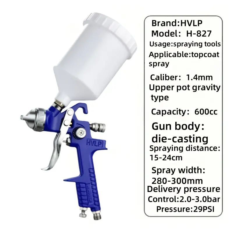 HVLP Paint Spray Gun Kit - Multi-Size Nozzles for Car, Furniture & Wall Painting - 3 Nozzle Sizes (1.4/1.7/2.0mm) - Perfect for Car Painting & Refinishing