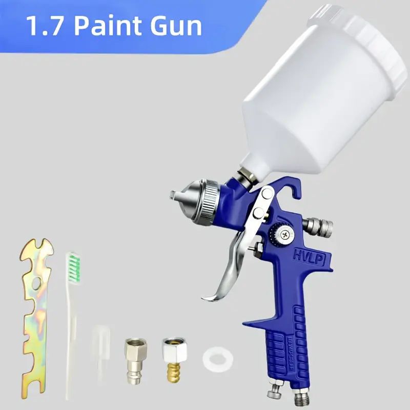 HVLP Paint Spray Gun Kit - Multi-Size Nozzles for Car, Furniture & Wall Painting - 3 Nozzle Sizes (1.4/1.7/2.0mm) - Perfect for Car Painting & Refinishing