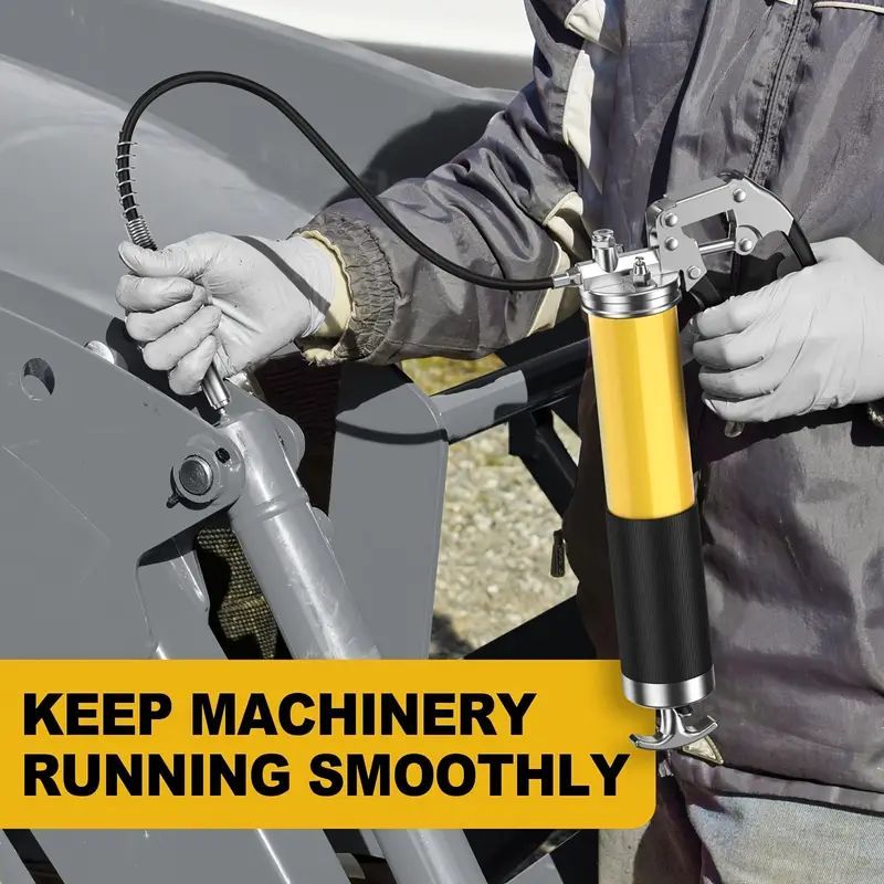 Heavy Duty Grease Gun Kit with Flexible Hose & Multiple Attachments - Professional Lubrication Tool for Automotive/Machinery