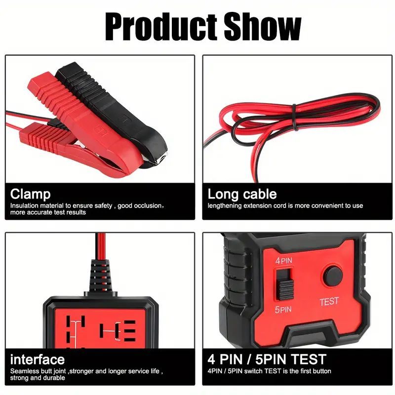 12V Car Relay Tester Universal Auto Circuit Diagnostic Tool LED Display 4/5 Pin - Quick Test Faulty Relays