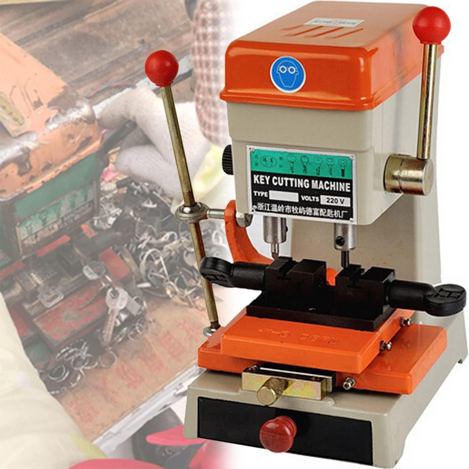 Professional Electric Key Cutting Machine Key Duplicator Key Copy Machine - Duplicate Car/House Keys - Compact Desktop Key Maker for Locksmith Shop