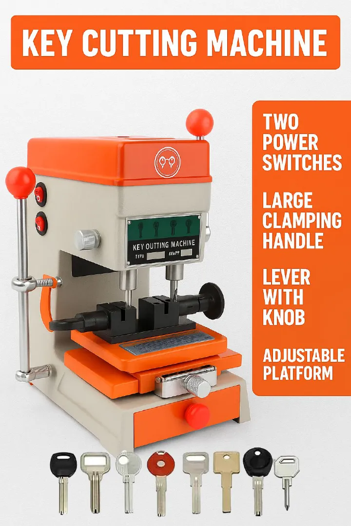 Professional Electric Key Cutting Machine Key Duplicator Key Copy Machine - Duplicate Car/House Keys - Compact Desktop Key Maker for Locksmith Shop