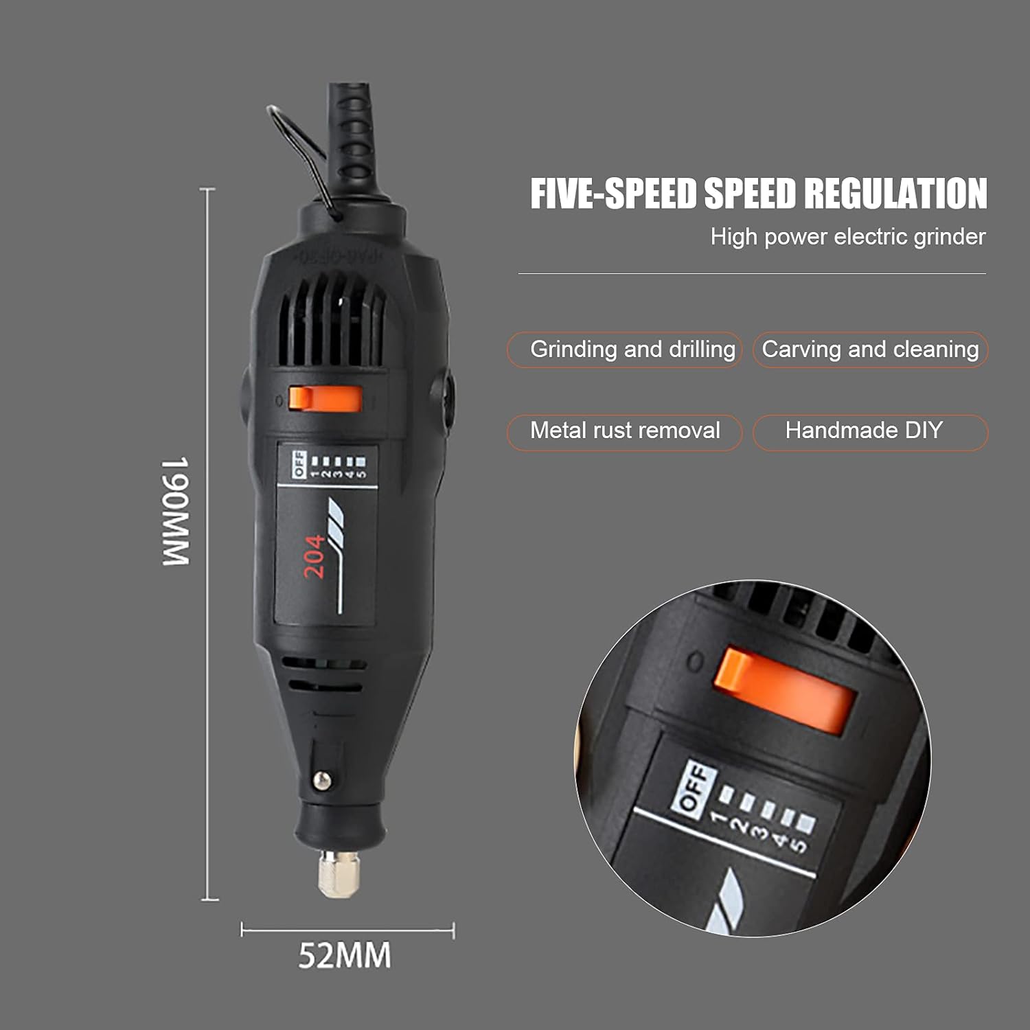 Professional Electric Rotary Tool Variable Speed Die Grinder Kit - Multi-Purpose Engraving Cutting Polishing Tool Electric Drill Dremel Grinder Engraving Pen Mini Drill Electric Rotary Tool