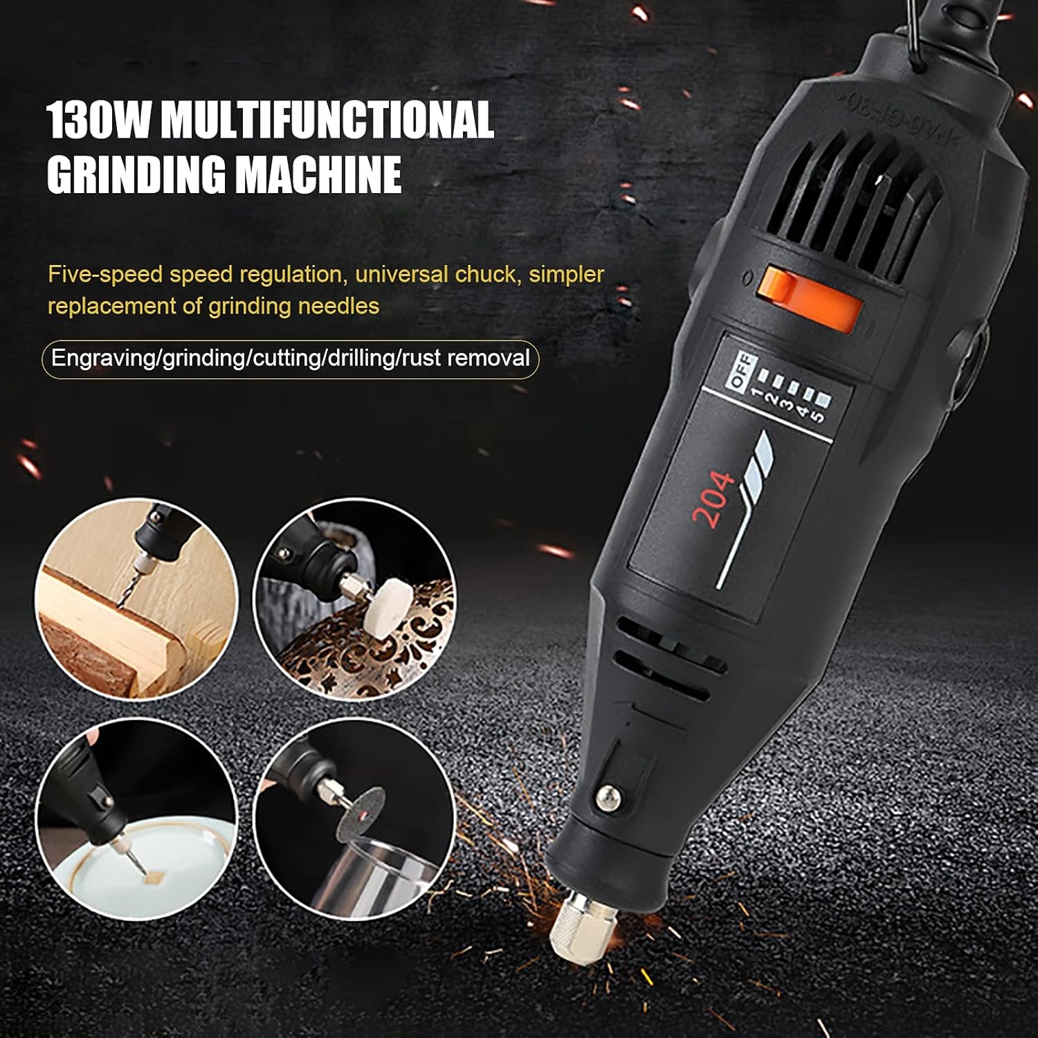 Professional Electric Rotary Tool Variable Speed Die Grinder Kit - Multi-Purpose Engraving Cutting Polishing Tool Electric Drill Dremel Grinder Engraving Pen Mini Drill Electric Rotary Tool