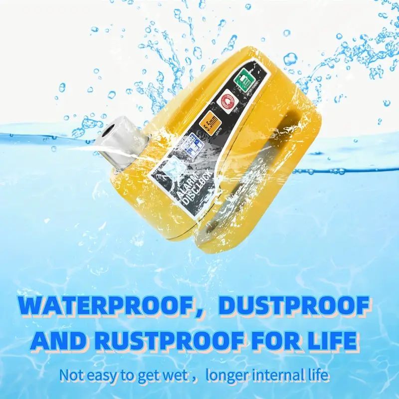 Motorcycle Alarm Disc Lock 5.5mm - Waterproof Anti-Theft Security Lock with Loud Siren for Bikes & Scooters