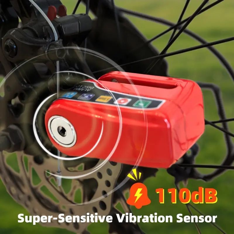 Motorcycle Alarm Disc Lock 5.5mm - Waterproof Anti-Theft Security Lock with Loud Siren for Bikes & Scooters