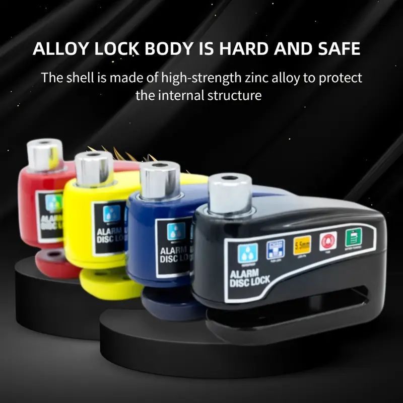 Motorcycle Alarm Disc Lock 5.5mm - Waterproof Anti-Theft Security Lock with Loud Siren for Bikes & Scooters