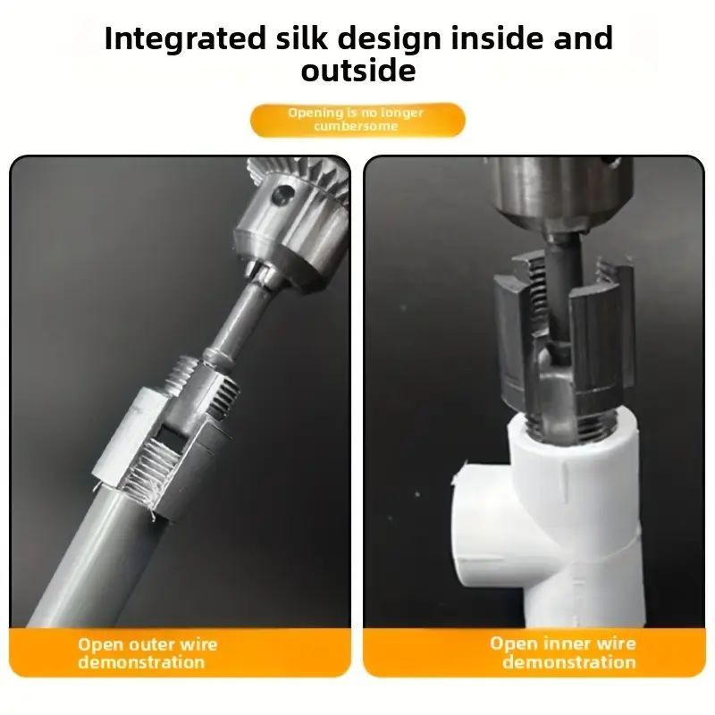 Professional Pipe Threading Tool - Internal/External Thread Cutter for Plumbing - Durable Steel Pipe Threader Kit Taps and Dies for Thread Cutting