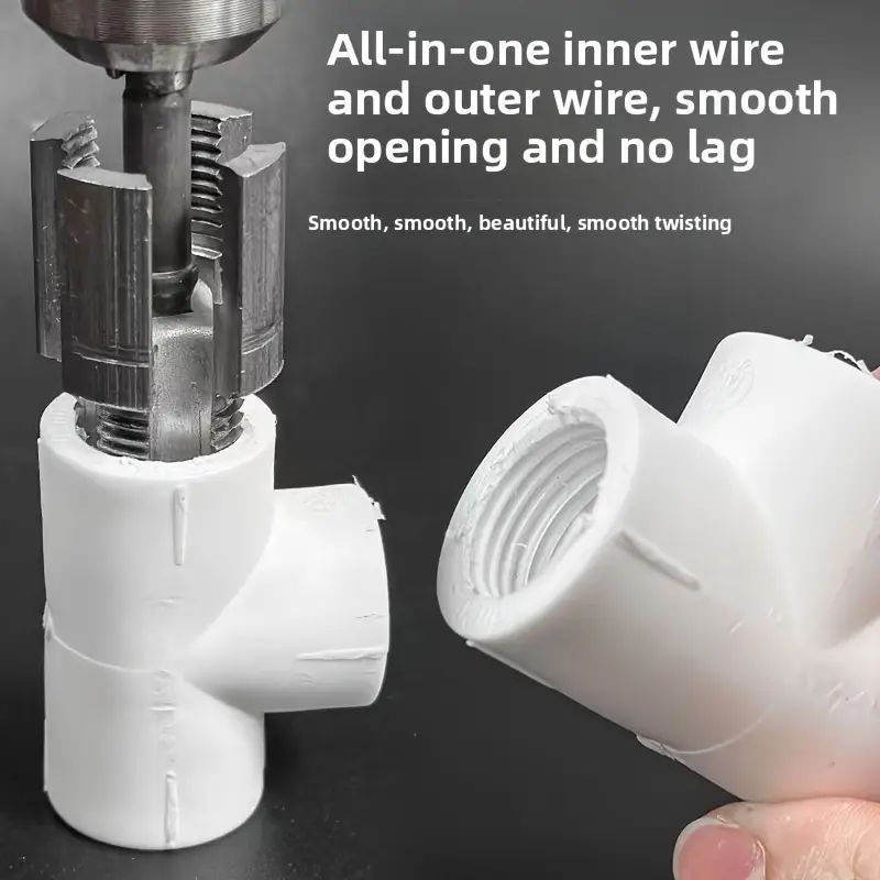 Professional Pipe Threading Tool - Internal/External Thread Cutter for Plumbing - Durable Steel Pipe Threader Kit Taps and Dies for Thread Cutting