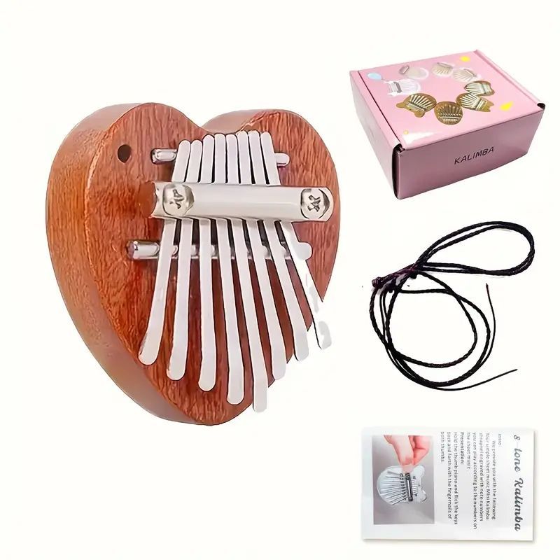 8 Key Wooden Kalimba Thumb Piano Mbira Finger Piano - Relaxing Music Instrument with Animal Shape Design