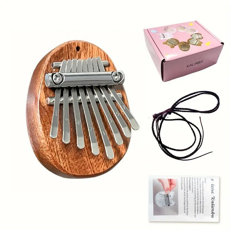 8 Key Wooden Kalimba Thumb Piano Mbira Finger Piano - Relaxing Music Instrument with Animal Shape Design