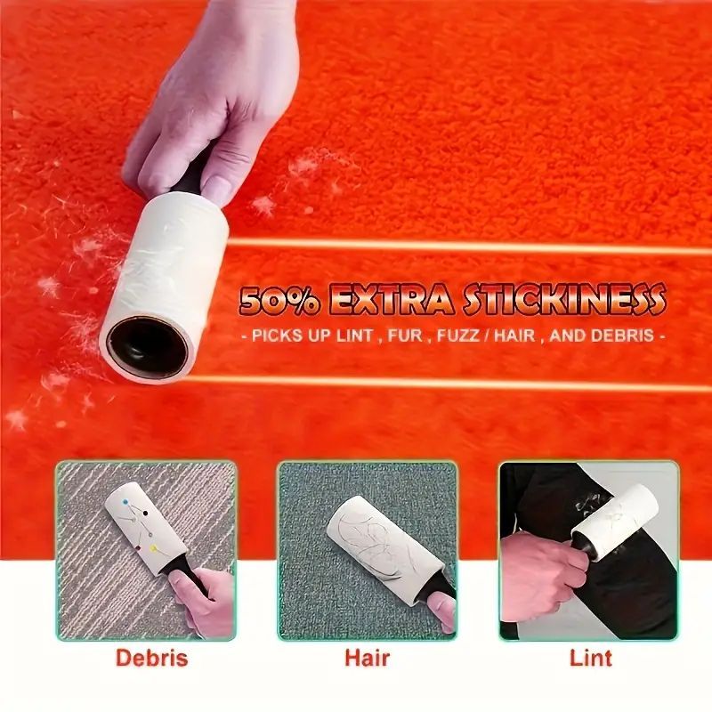 60 / 120 / 240 Sheets Lint Roller Pet Hair Remover Fur remover Sticky Brush - Clothes Furniture Car Seat Cleaner