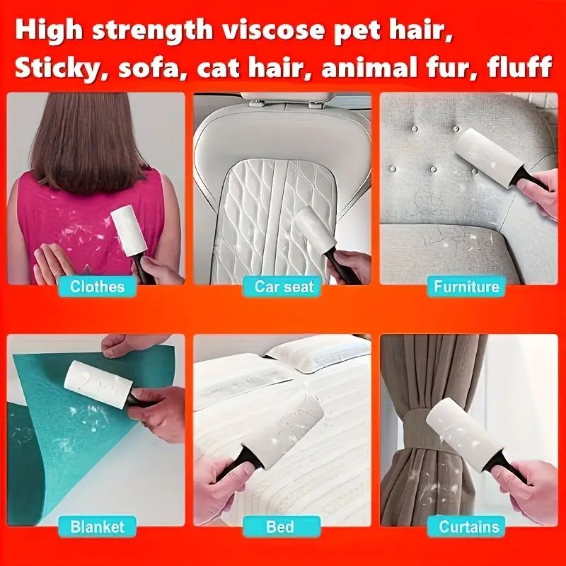 60 / 120 / 240 Sheets Lint Roller Pet Hair Remover Fur remover Sticky Brush - Clothes Furniture Car Seat Cleaner