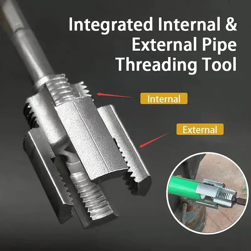 1/2" 3/4 " 1" Integrated Internal and External Thread Pipe Threading Tool for PPR PVC Pipes, with Taps and Dies for Thread Cutting Pipe Threading Tool