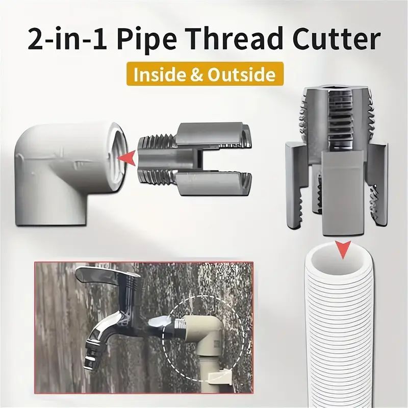 1/2" 3/4 " 1" Integrated Internal and External Thread Pipe Threading Tool for PPR PVC Pipes, with Taps and Dies for Thread Cutting Pipe Threading Tool