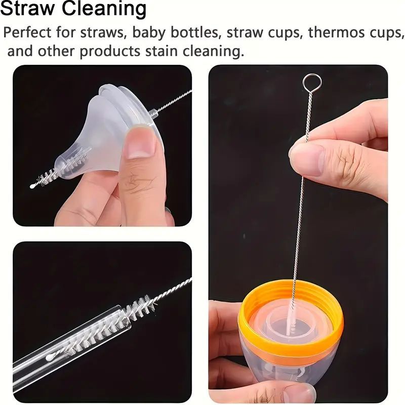 10pcs Bottle Cleaning Brush Straw Brushes Set - Baby Bottle, Straw & Water Bottle Cleaner Brushes Kit