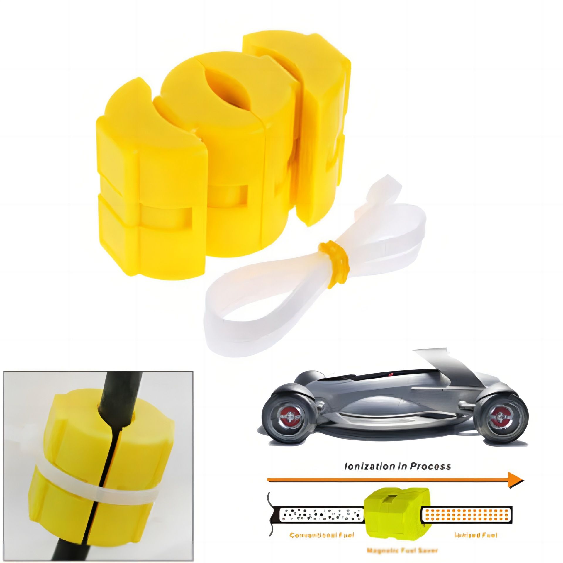 2 pcs / 4 pcs Magnetic Fuel Saver for Cars - Universal Vehicle Fuel Economizer - Save Petrol & Diesel - 2/4 Pcs Set