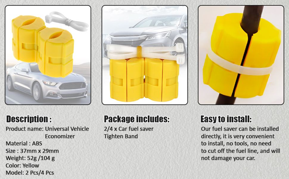2 pcs / 4 pcs Magnetic Fuel Saver for Cars - Universal Vehicle Fuel Economizer - Save Petrol & Diesel - 2/4 Pcs Set