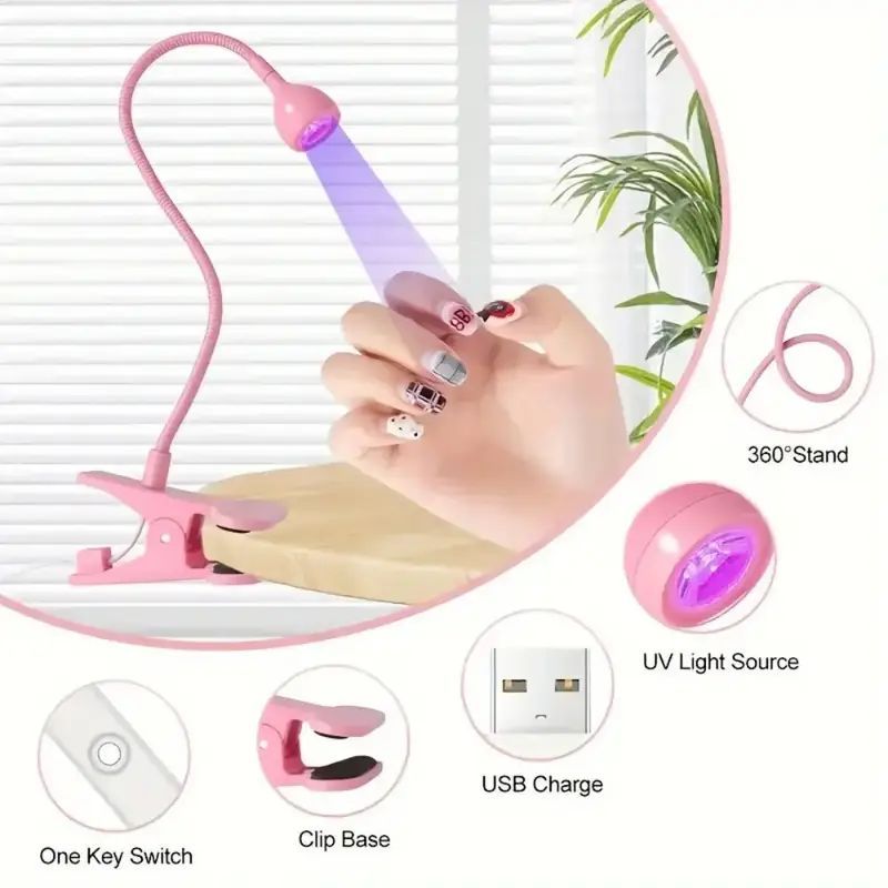 Mini UV Light Lamp - Nail Curing, Currency Detector, Resin Craft, Gel Polish Dryer for Nail Salons