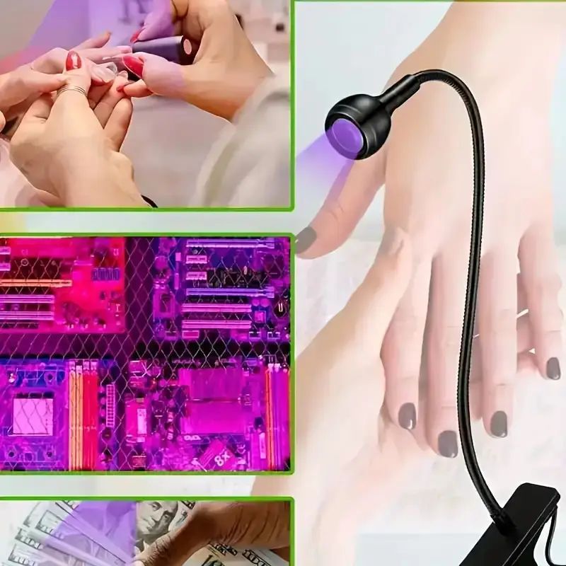 Mini UV Light Lamp - Nail Curing, Currency Detector, Resin Craft, Gel Polish Dryer for Nail Salons