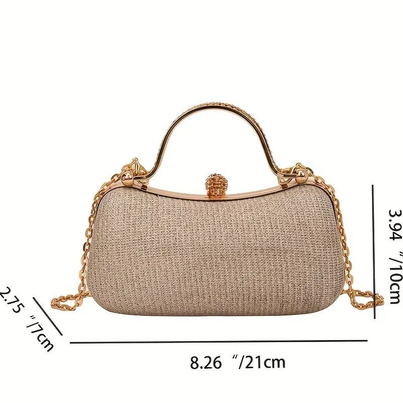 Luxury Diamond Detail Evening Clutch Bag Women Sparkly Party Purse with Chain Strap - Elegant Wedding Handbag Kikapu Cha Sherehe for Ladies