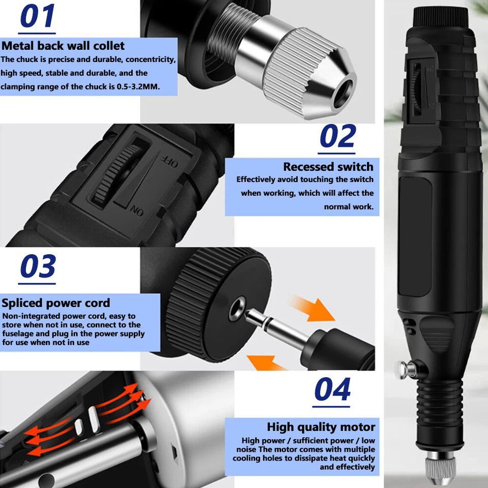 Electric Mini Drill Grinder Machine Set Drill Ya Kukata Machine Ya Kuchonga Grinder Ndogo Carving & Engraving Machine with Accessories for DIY Projects Kenya