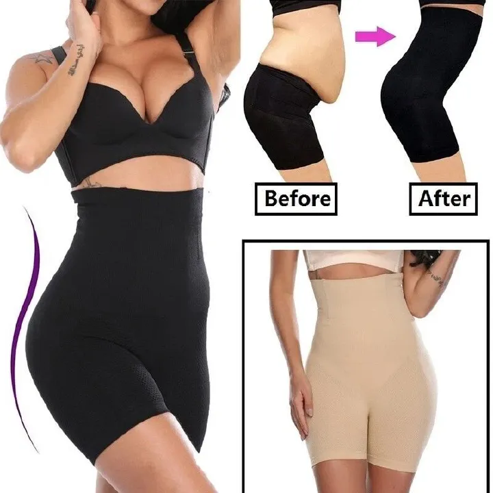 Seamless Women's High Waist Tummy Control Shapewear Shorts Tummy Trimmer Waist Trainer Body Shaper Corset Shorts Tummy Tucker - 4 Steel Bones Body Shaper Butt Lifter Slimming Underwear