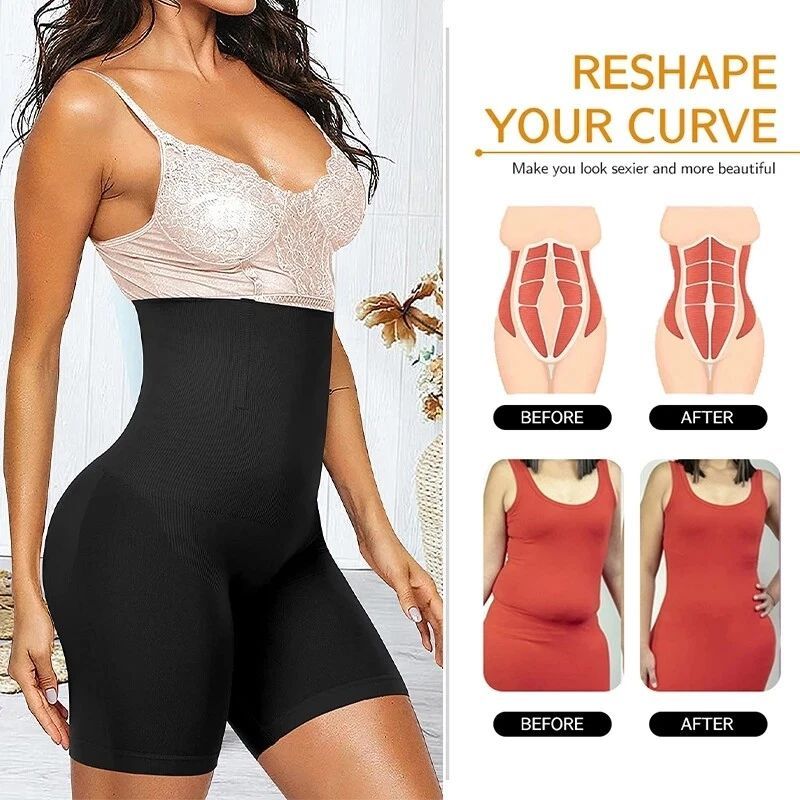 Seamless Women's High Waist Tummy Control Shapewear Shorts Tummy Trimmer Waist Trainer Body Shaper Corset Shorts Tummy Tucker - 4 Steel Bones Body Shaper Butt Lifter Slimming Underwear