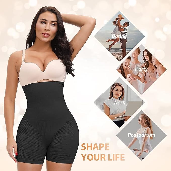 Seamless Women's High Waist Tummy Control Shapewear Shorts Tummy Trimmer Waist Trainer Body Shaper Corset Shorts Tummy Tucker - 4 Steel Bones Body Shaper Butt Lifter Slimming Underwear