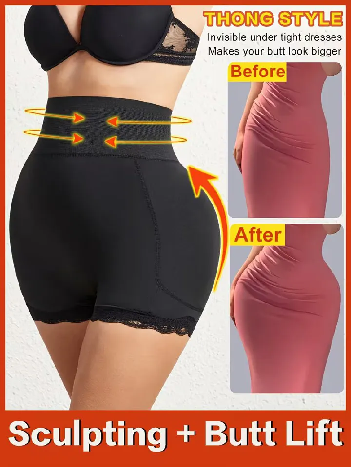 Seamless Padded Butt Lifter Shapewear for Women | High Waist Tummy Control Body Shaper Shorts | Invisible Seamless Waist Trainer Thong Style | Slimming Underwear Corset for Tight Dresses Kenya