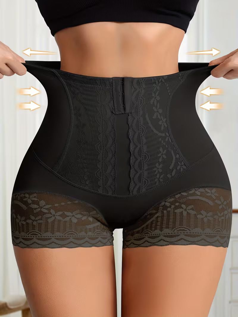 SeamlessTummy Tucker Lace Trim High Waist Body Shaper Shorts - Slimming Control Pants Body Shaper with Butt Lifter