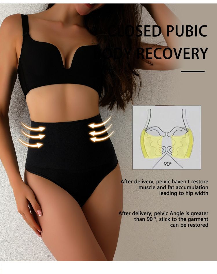High Waist Tummy Tucker Body Shaper Thong-Style - Seamless Slimming Control Pants Underwear for Women Postpartum Recovery Hip Shaping